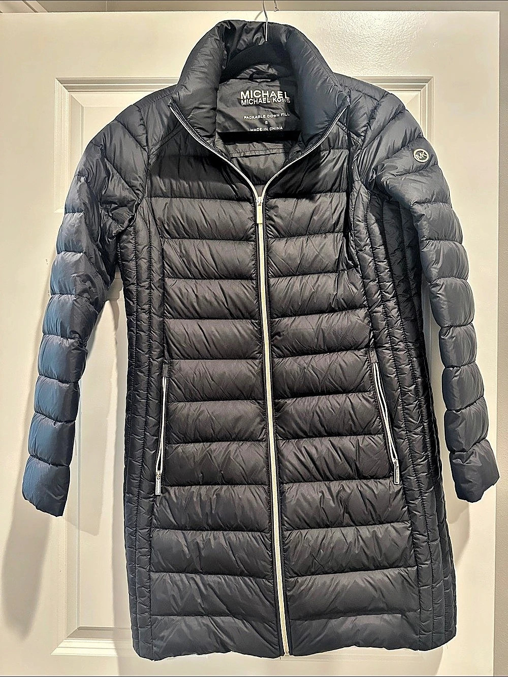 MICHAEL Michael Kors Packable Down Fill Coat in Black Small Like New